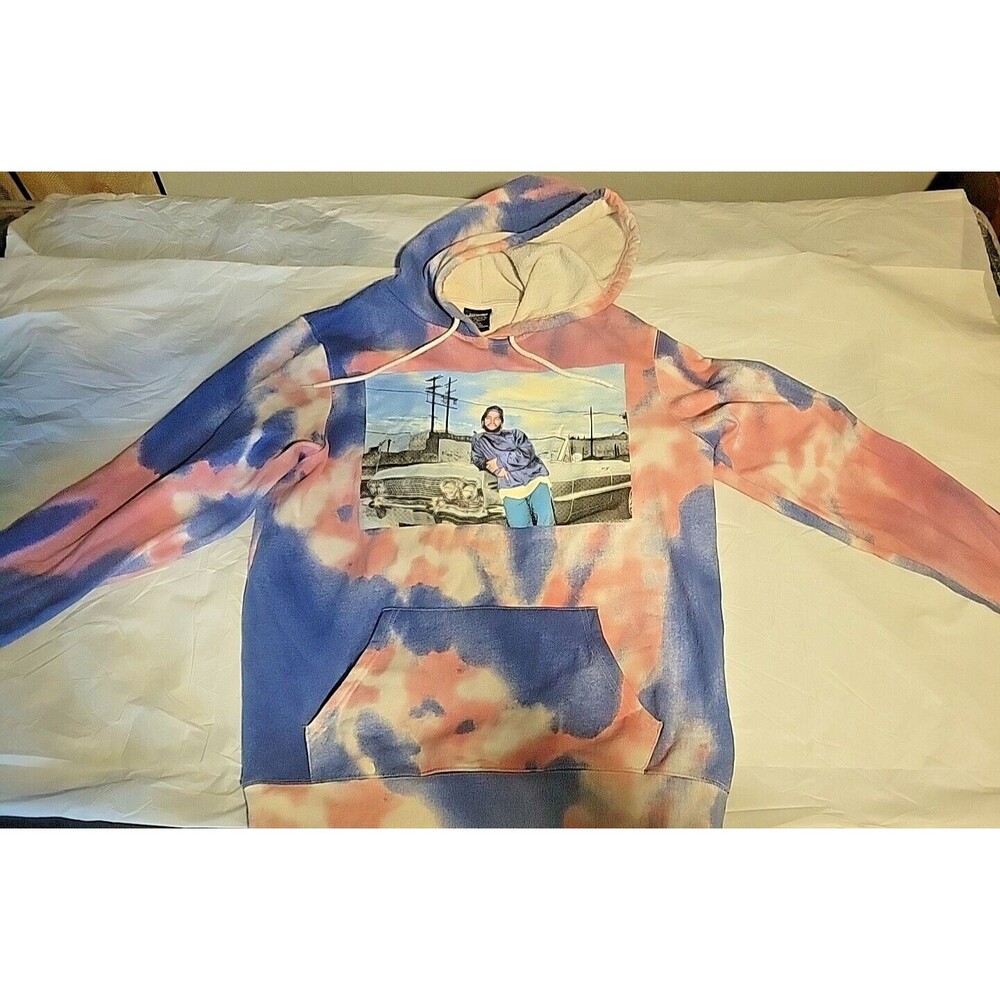 COPY - Boyz N The Hood  L Gray Tie Dye Hoodie Graphic Logo Front Pouch Pkt ICE …